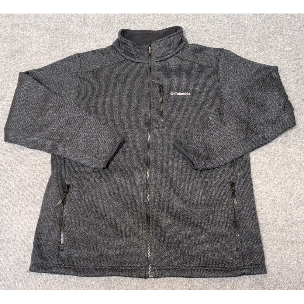 Columbia Jacket Mens Large Sweater Weather Full Zip Charcoal Heather Omni Wick